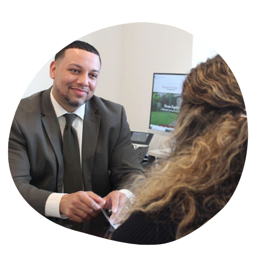 Wil Morales with customer