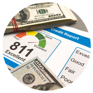 Credit Score Print Out with Money